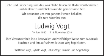 Traueranzeige von Ludwig Vogt von vrm-trauer