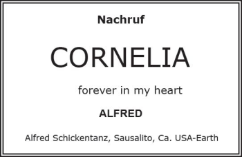 Traueranzeige von Cornelia  von VRM Trauer