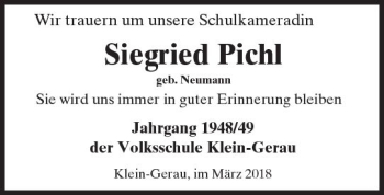 Traueranzeige von Siegried Pichl von Trauerportal Rhein Main Presse