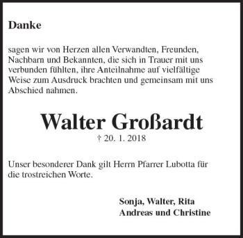 Traueranzeige von Walter Großardt von Trauerportal Rhein Main Presse