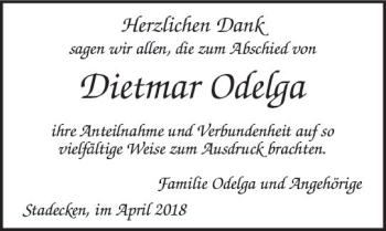Traueranzeige von Dietmar Odelga von Trauerportal Rhein Main Presse
