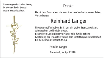 Traueranzeige von Reinhard Langer von Trauerportal Rhein Main Presse