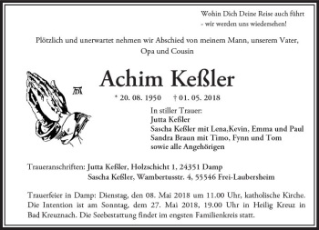 Traueranzeige von Achim Keßler von Trauerportal Rhein Main Presse