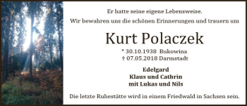 Traueranzeige von Kurt Polarczek von Trauerportal Rhein Main Presse