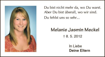 Traueranzeige von Melanie Jasmin Mackel von Trauerportal Rhein Main Presse