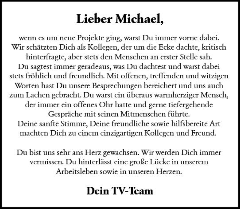  Traueranzeige für Michael Kokula vom 19.05.2018 aus Trauerportal Rhein Main Presse