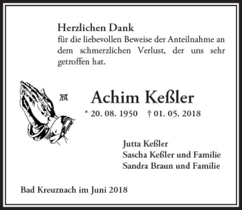 Traueranzeige von Achim Keßler von Trauerportal Rhein Main Presse