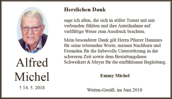 Traueranzeige von Alfred Michel von Trauerportal Rhein Main Presse