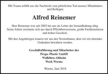 Traueranzeige von Alfred Reinemer von Trauerportal Rhein Main Presse