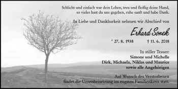 Traueranzeige von Erhard Sorek von Trauerportal Rhein Main Presse