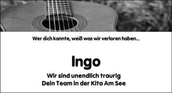 Traueranzeige von Ingo  von Trauerportal Rhein Main Presse