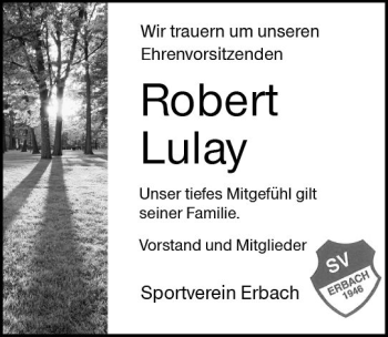 Traueranzeige von Robert Lulay von Trauerportal Rhein Main Presse