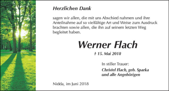 Traueranzeige von Werner Flach von  Kreisanzeiger