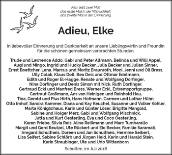Traueranzeige von Elke  von  Kreisanzeiger
