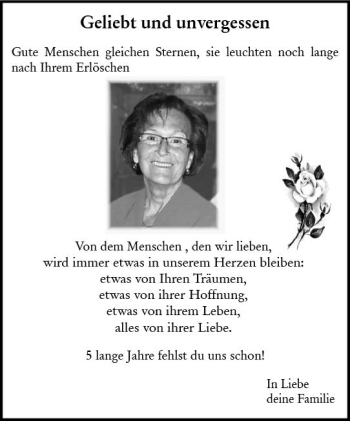Traueranzeige von Geliebt und unvergessen  von Trauerportal Rhein Main Presse