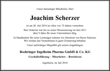 Traueranzeige von Joachim Scherzer von vrm-trauer