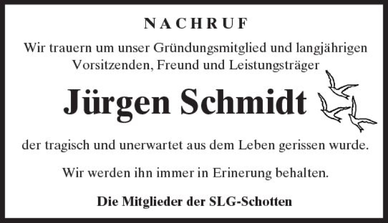  Traueranzeige für Jürgen Schmidt vom 21.07.2018 aus  Kreisanzeiger