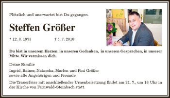 Traueranzeige von Steffen Größer von  Gießener Anzeiger