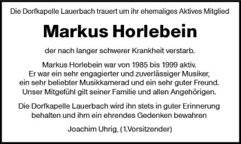 Traueranzeige von Markus Horlebein von vrm-trauer