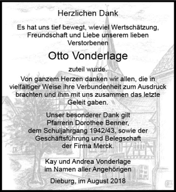 Traueranzeige von Otto Vonderlage von vrm-trauer