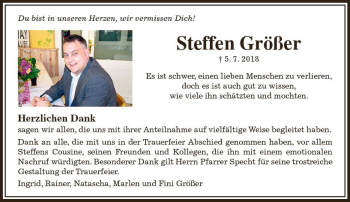 Traueranzeige von Steffen Größer von  Gießener Anzeiger