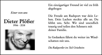 Traueranzeige von Dieter Plößer von vrm-trauer