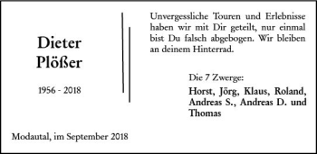 Traueranzeige von Dieter Plößer von vrm-trauer