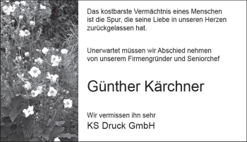 Traueranzeige von Günther Kärchner von vrm-trauer