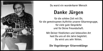 Traueranzeige von Jürgen  von VRM Trauer