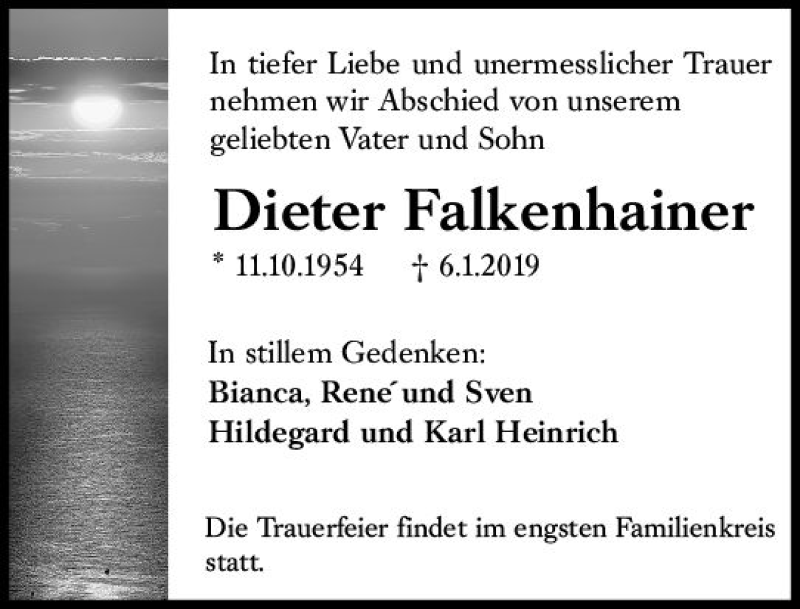  Traueranzeige für Dieter Falkenhainer vom 10.01.2019 aus vrm-trauer