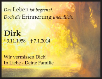 Traueranzeige von Dirk Kreuder von vrm-trauer