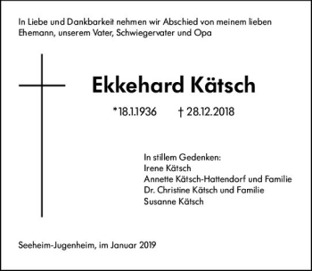 Traueranzeige von Ekkehard Kätsch von vrm-trauer