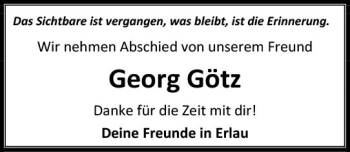 Traueranzeige von Georg Götz von vrm-trauer