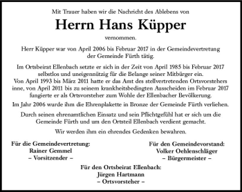Traueranzeige von Hans Küpper von vrm-trauer