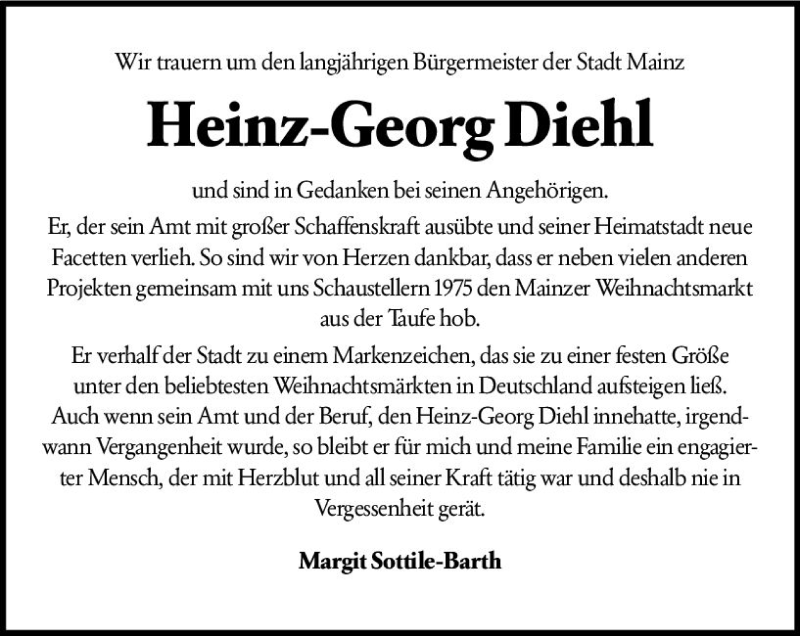  Traueranzeige für Heinz-Georg Diehl vom 30.01.2019 aus vrm-trauer