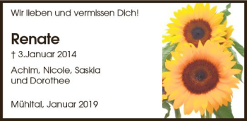 Traueranzeige von Renate Leißler von vrm-trauer