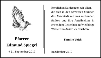 Traueranzeige von Edmund Spiegel von vrm-trauer
