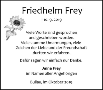 Traueranzeige von Friedheim Frey von vrm-trauer