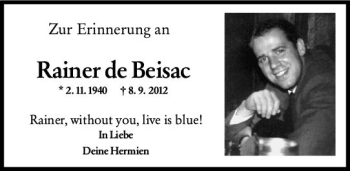 Traueranzeige von Rainer  de Beisac von vrm-trauer