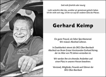 Traueranzeige von Gerhard Keimp von vrm-trauer