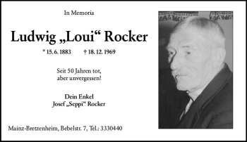 Traueranzeige von Ludwig Rocker von vrm-trauer