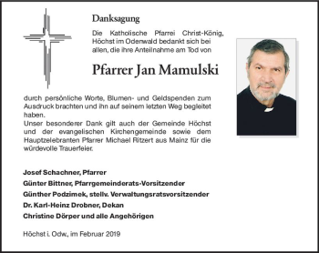 Traueranzeige von Jan Mamulski von vrm-trauer