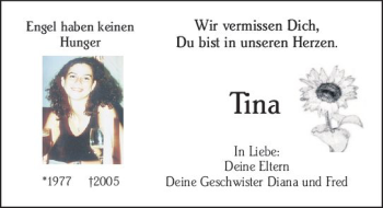 Traueranzeige von Tina  von vrm-trauer