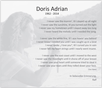 Traueranzeige von Doris Adrian von vrm-trauer