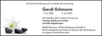 Traueranzeige von Gerdi Ilchmann von vrm-trauer