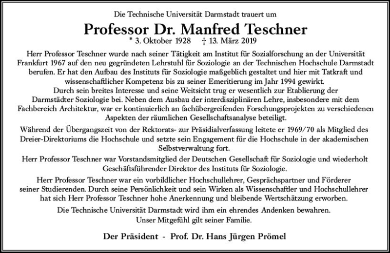  Traueranzeige für Manfred Teschner vom 20.03.2019 aus vrm-trauer