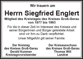Traueranzeige von Siegfried Englert von vrm-trauer
