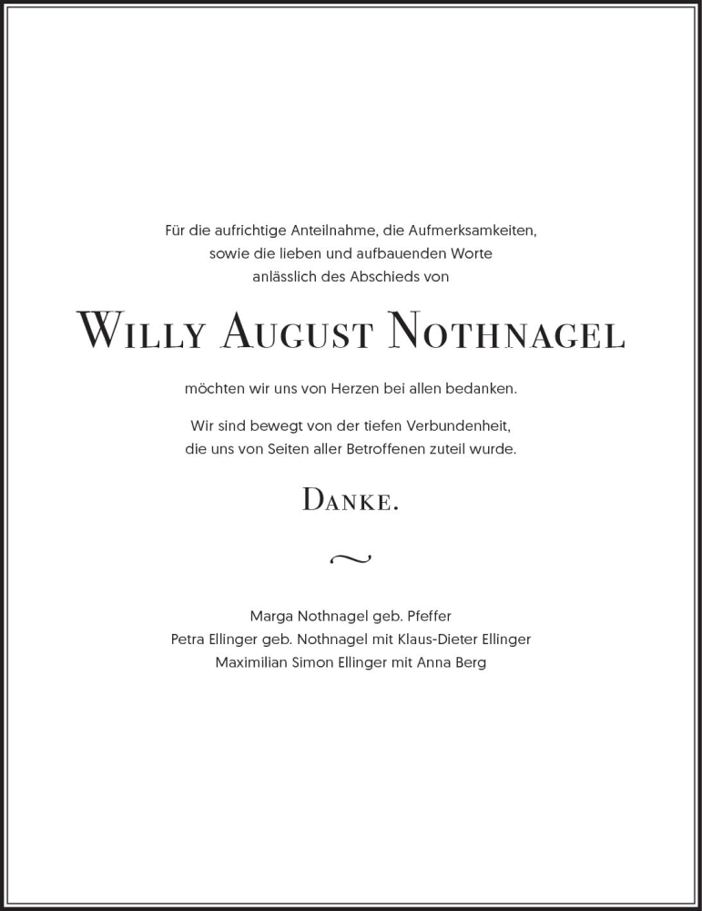 Traueranzeige für Willy August Nothnagel vom 30.03.2019 aus vrm-trauer