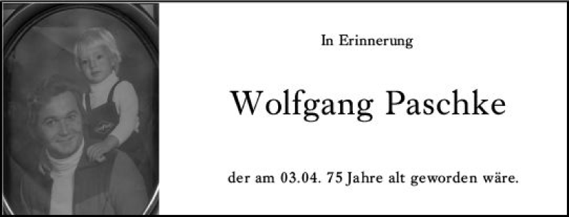  Traueranzeige für Wolfgang Paschke vom 06.04.2019 aus vrm-trauer