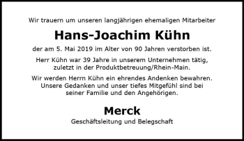Traueranzeige von Hans-Joachim Kühn von vrm-trauer